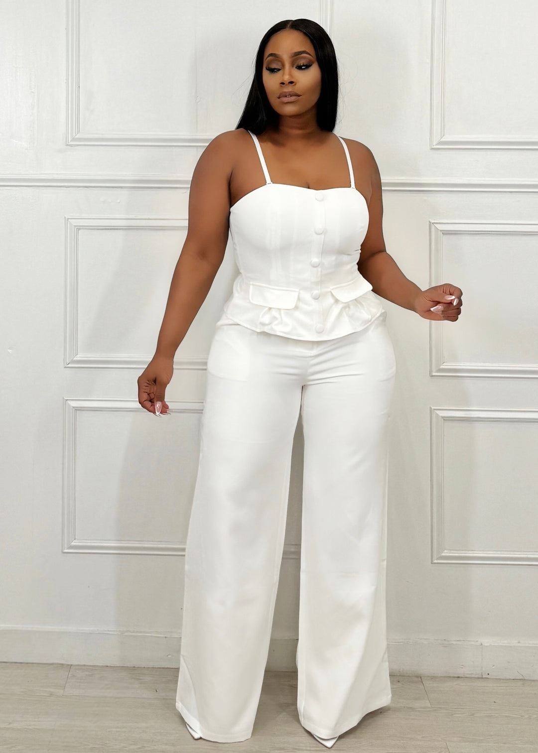Making Memories Peplum Pant Set (White)