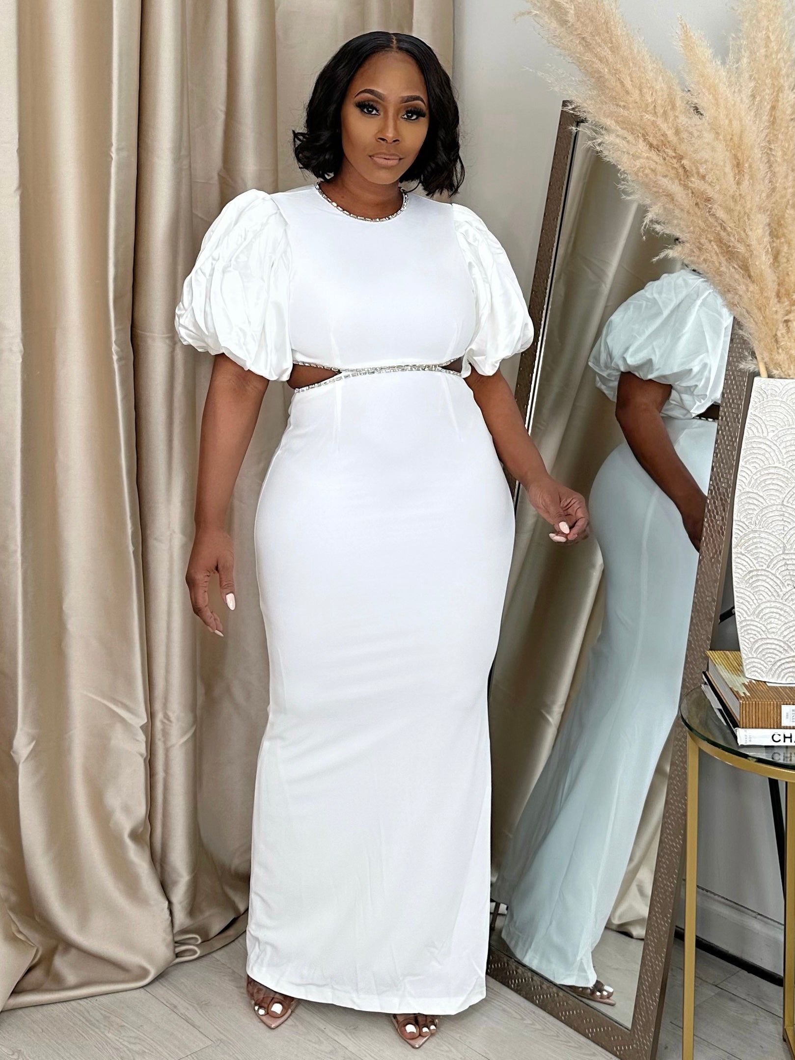 Bodycon maxi 2024 dress white