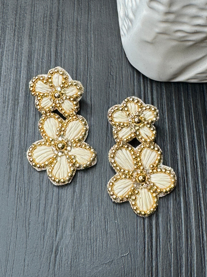 Double Floral Drop Earrings