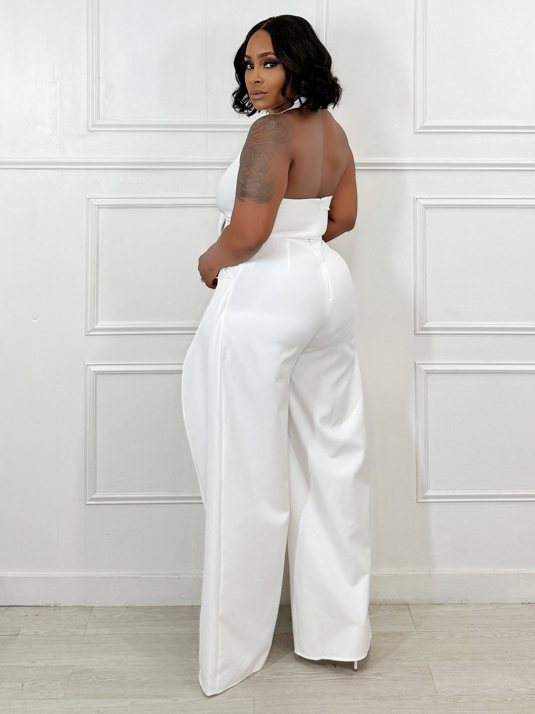 Keep It Chic Split Jumpsuit (White)