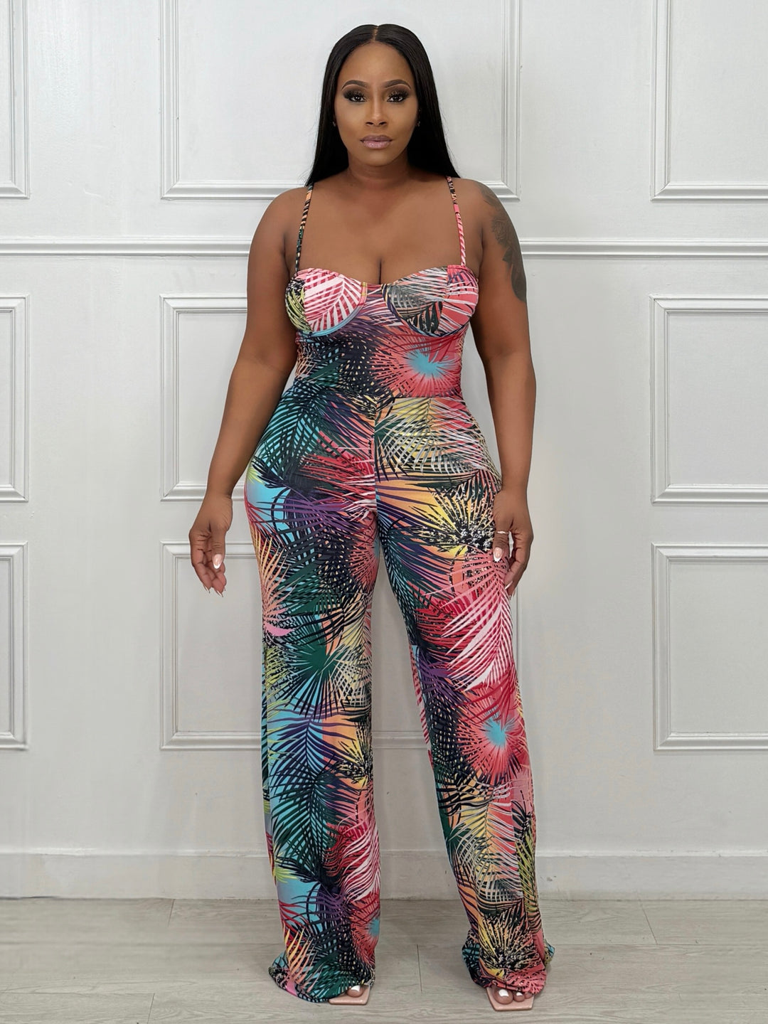 Vacation Mode Abstract Print Jumpsuit (Multi)