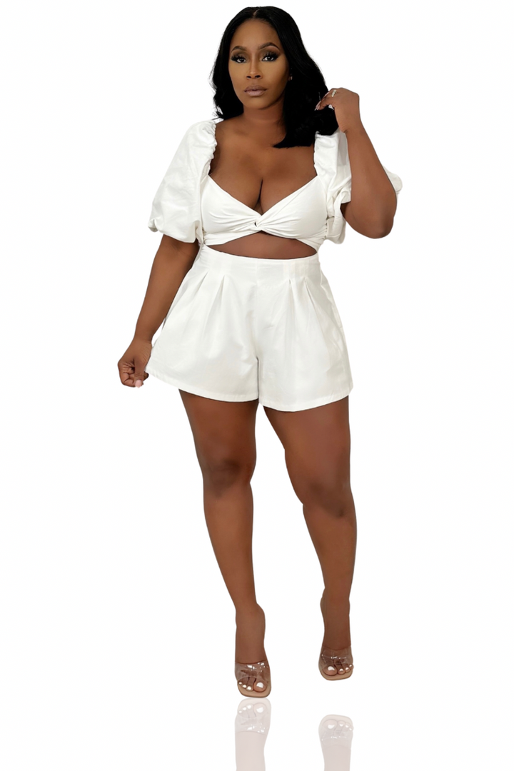 Brunching Cute Cut Out Romper (White)