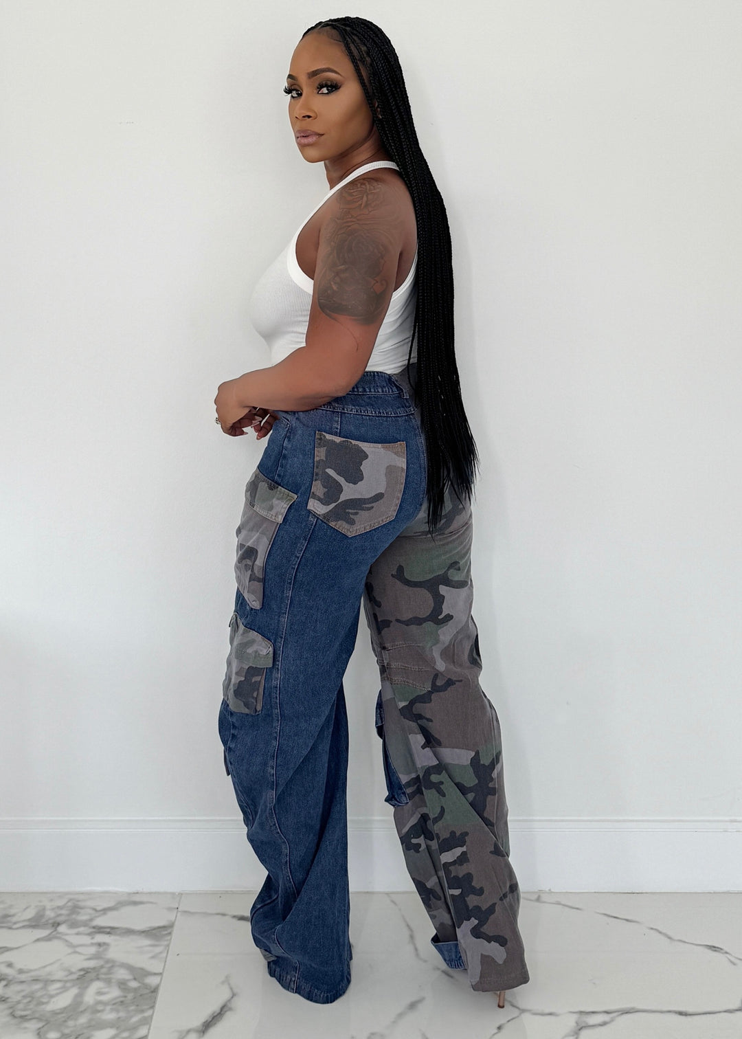 Just Different Camo & Denim Cargo Pant