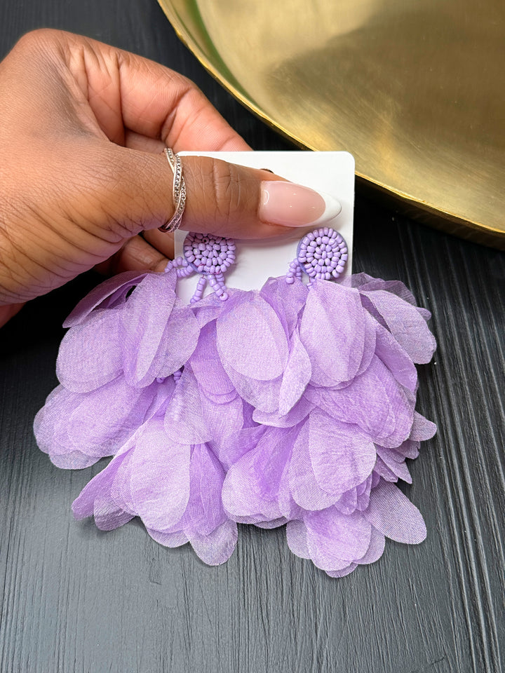 Feather Tassel & Beaded Earrings