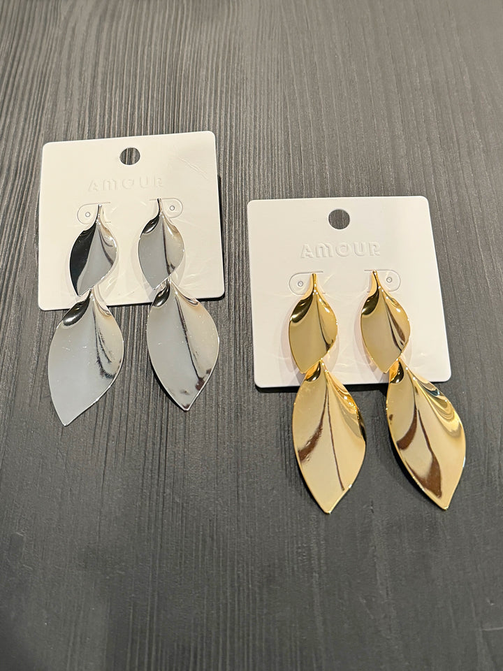 Leaf Shaped Drop Earring