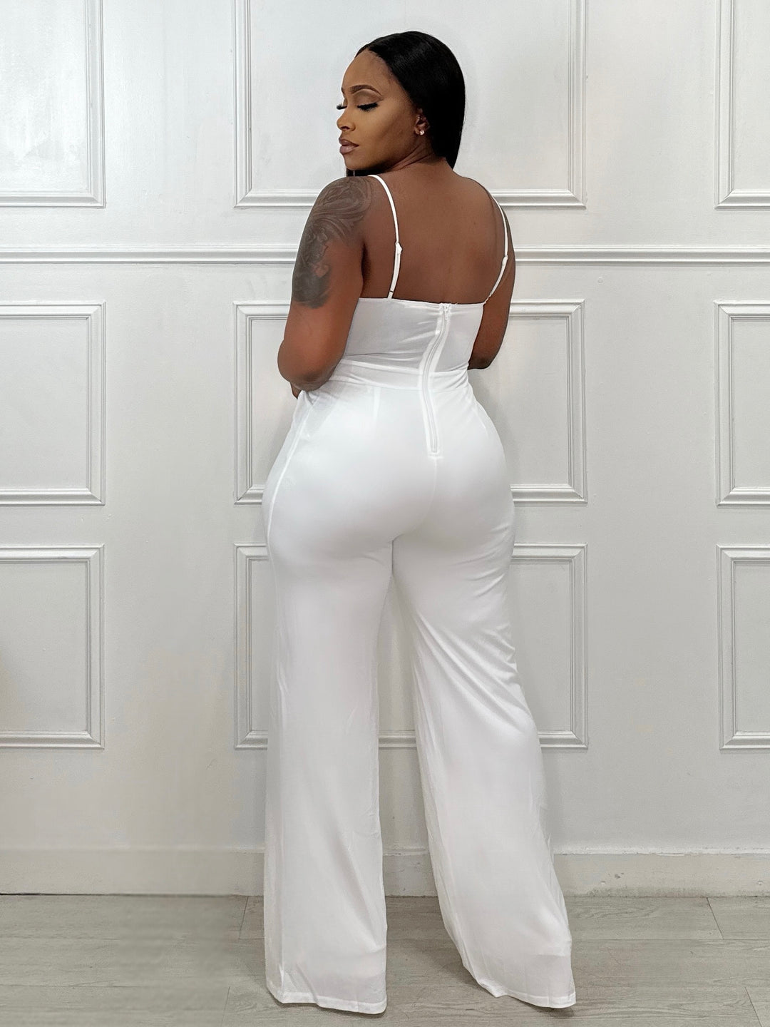 Dare To Dazzle Embellished Jumpsuit(White)
