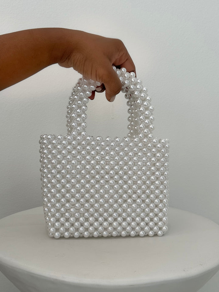 Pearl Statement Handbag (White)