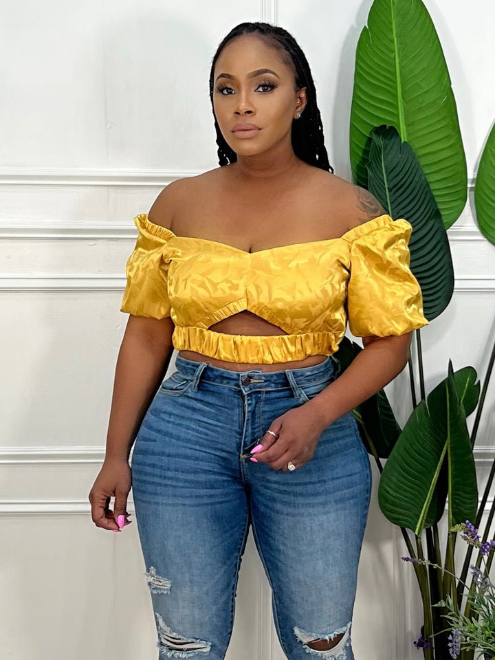 Keyhole Cropped Top (Mustard)