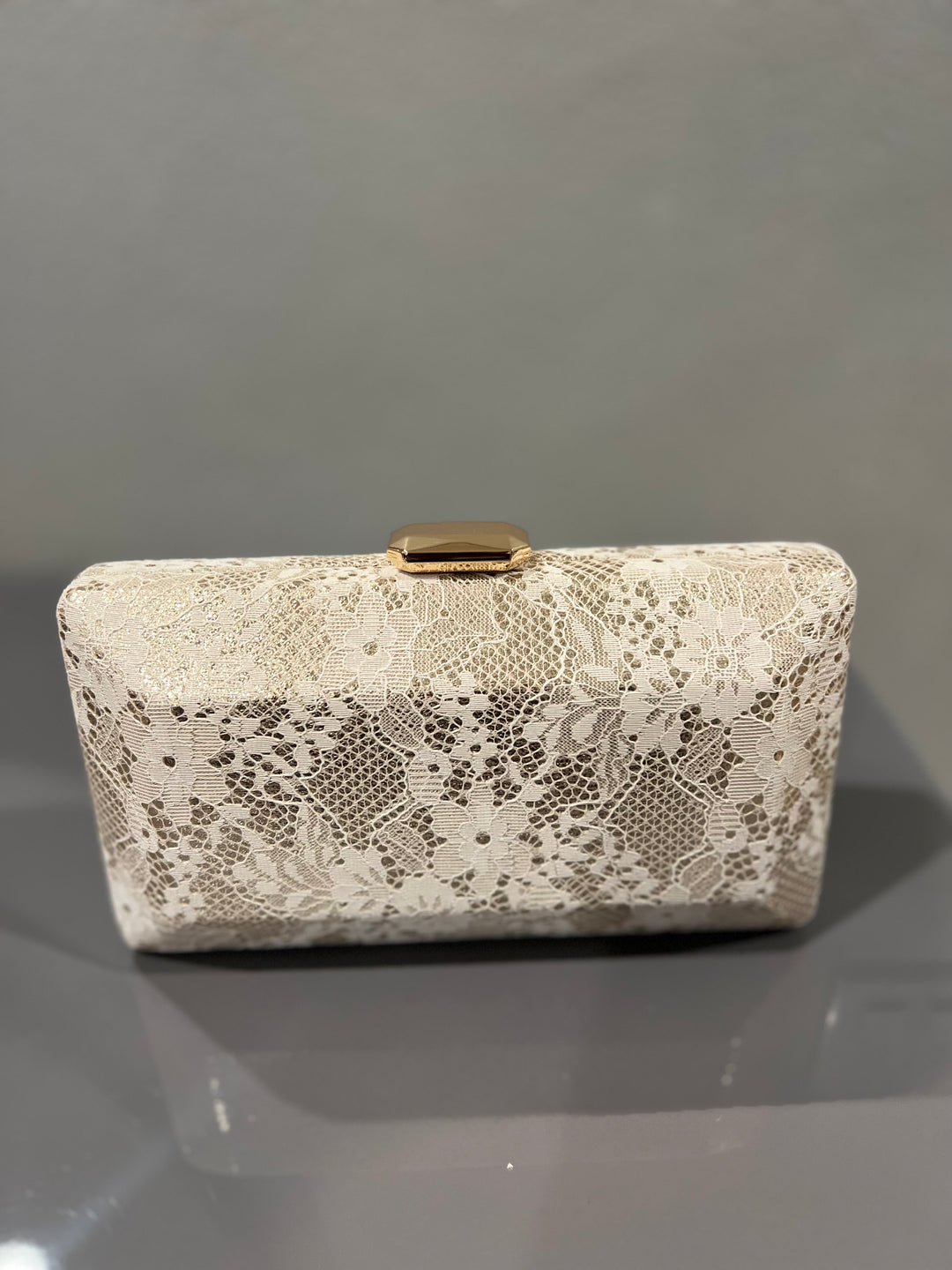 Floral Lace Clutch (Gold/Ivory)