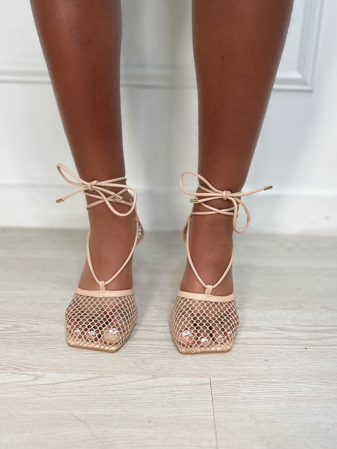 Mesh Strap Heel (Nude)Online Only