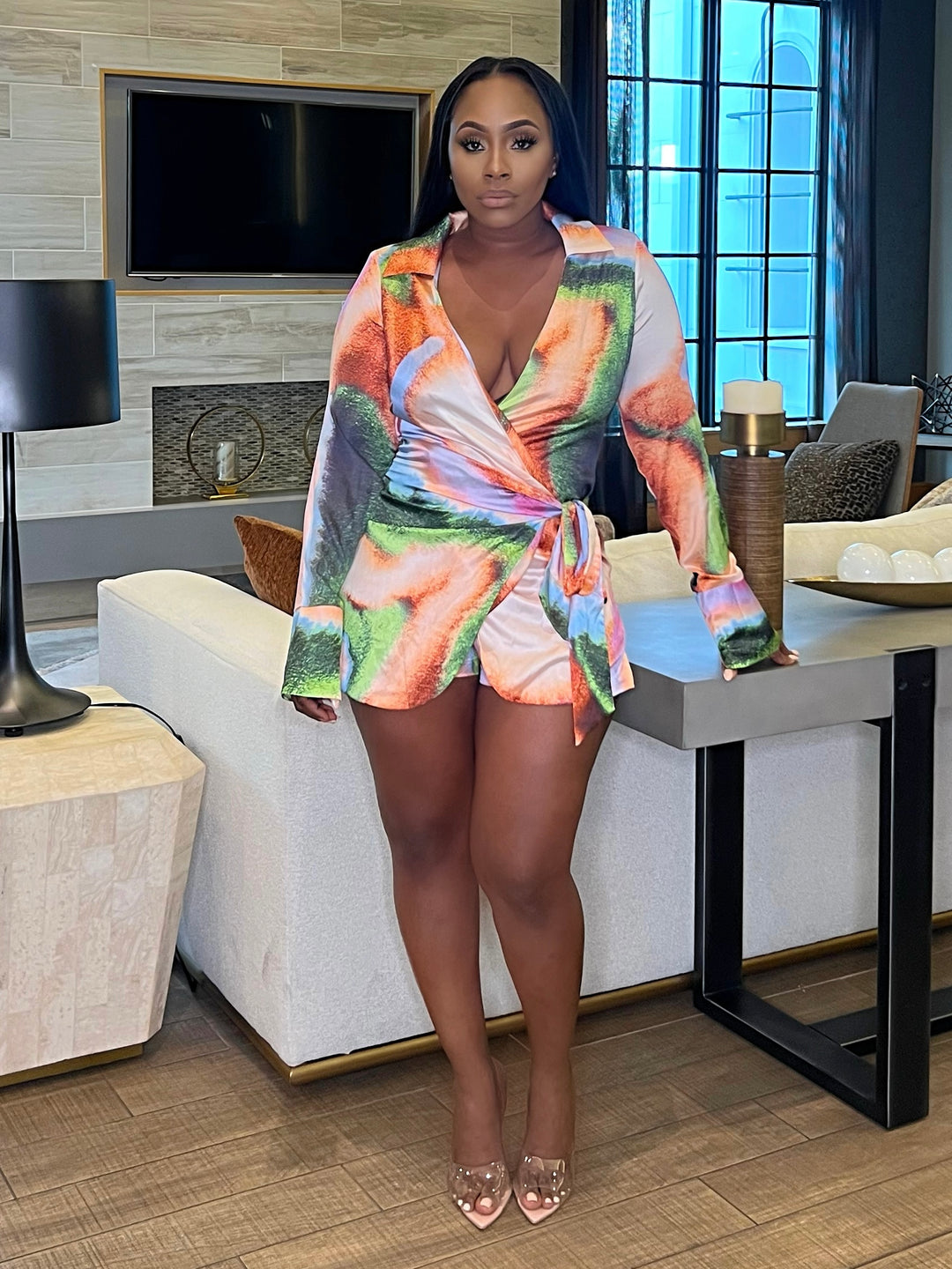 Stand Out Wrap Romper (Multi)