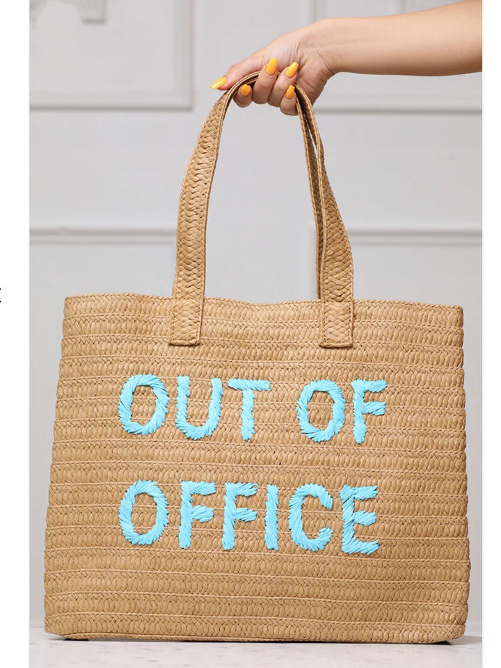 Out of Office Straw Tote (Natural)