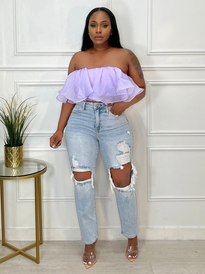 All Layered Crop Top (Lavender)