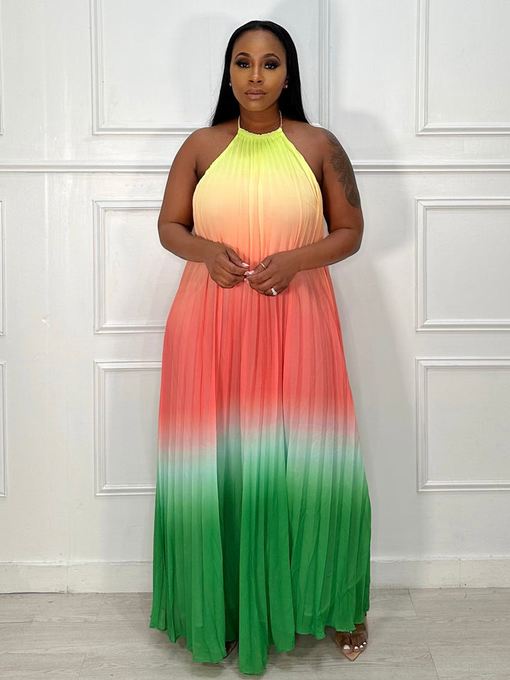 Ombré Halter Neck Maxi