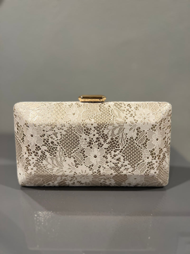 Floral Lace Clutch (Gold/Ivory)