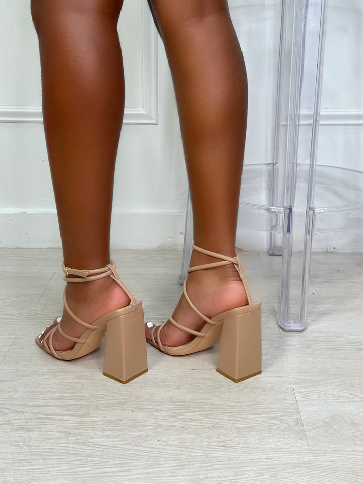 Baker Square Block Heel (Nude)